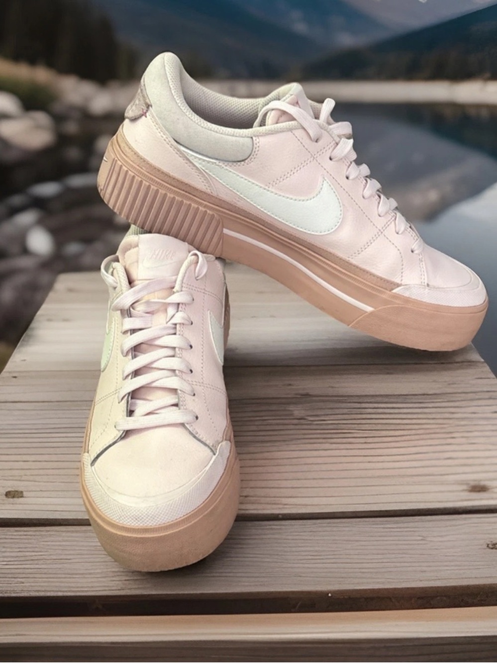Nike Court Legacy Lift Light Soft Pink Low Top Leather Sneakers DM7590-600
